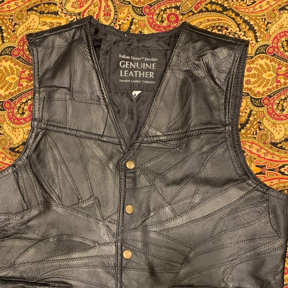 Italian Stone Design Navarre Leather Vest Medium